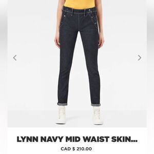 𝅺🆕 G-Star Raw Lynn Navy Mid Skinny Denim Jeans W26 L34